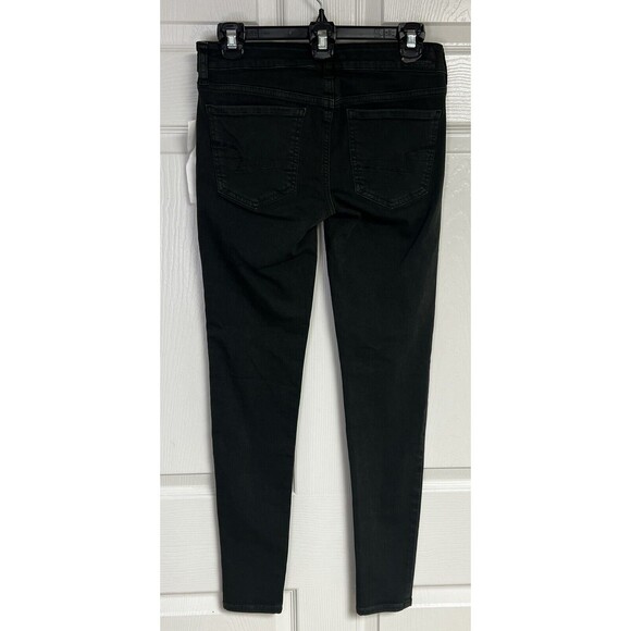 American Eagle Super Low Jegging Dark Olive Green Skinny Jeans Size 2 - Picture 3 of 7